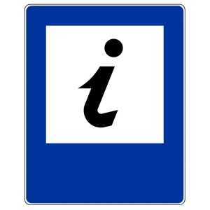 Znak drogowy D-34 - punkt informacji turystycznej - folia II generacji - 400x500 mm