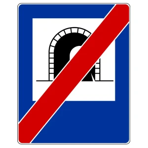 Znak drogowy D-38 - koniec tunelu - folia II generacji - 400x500 mm