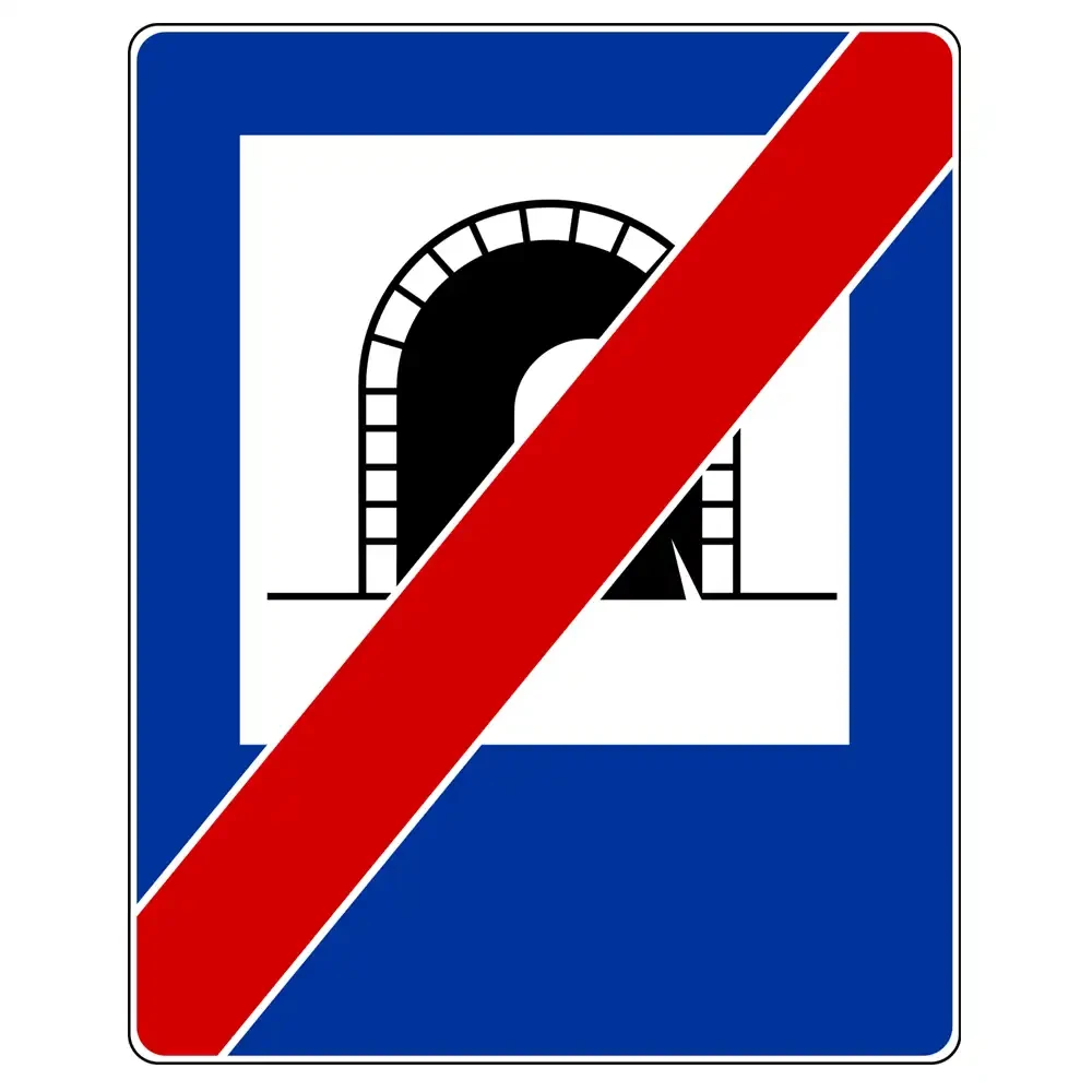 Znak drogowy D-38 - koniec tunelu - folia II generacji - 900x1125 mm - sklep drogowy Widrog.webp