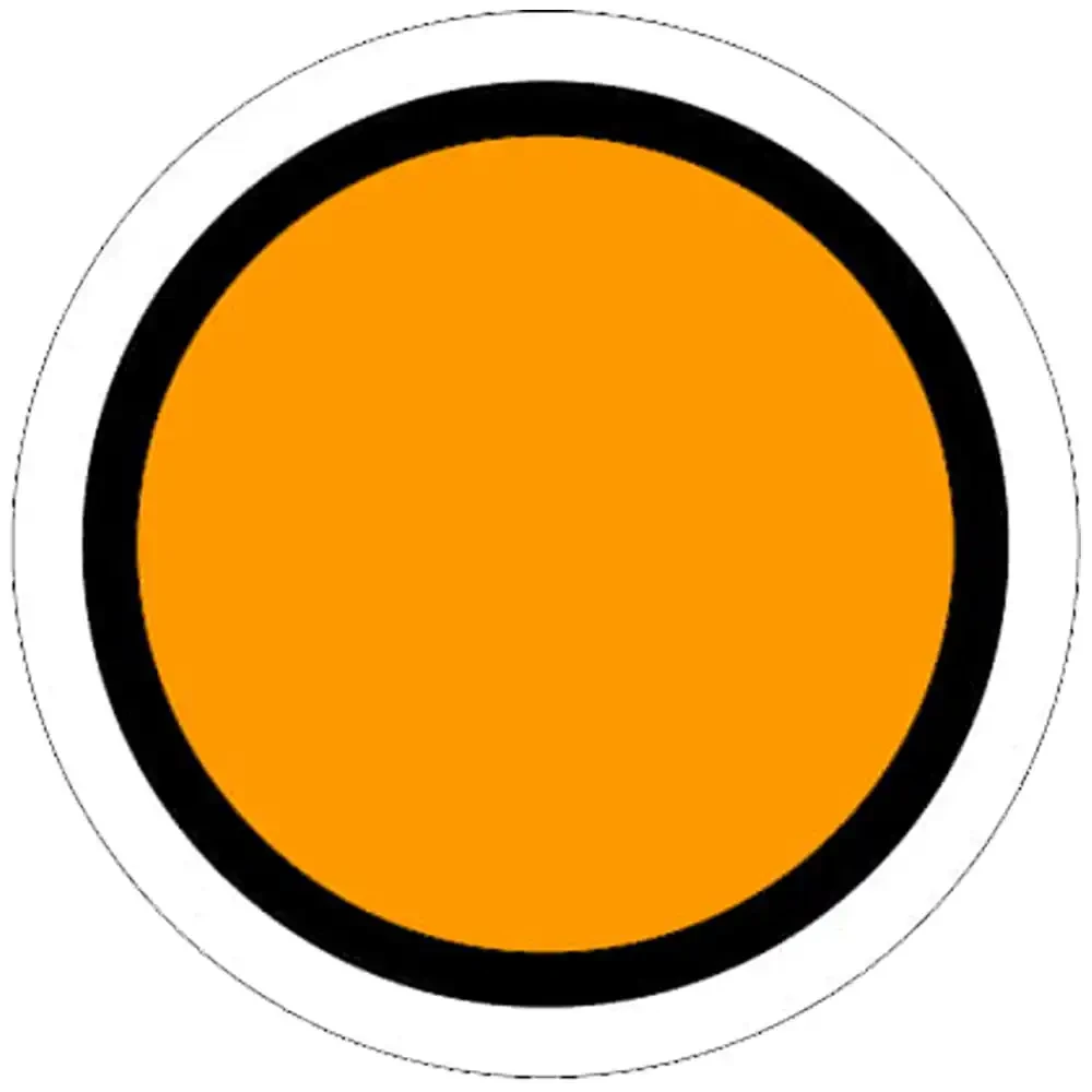 Tarcza (znak) kolejowa D0 - pociąg zbliżający się do sygnału D1 - folia odblaskowa pierwszej generacji - 600 mm - sklep drogowy Widrog.webp