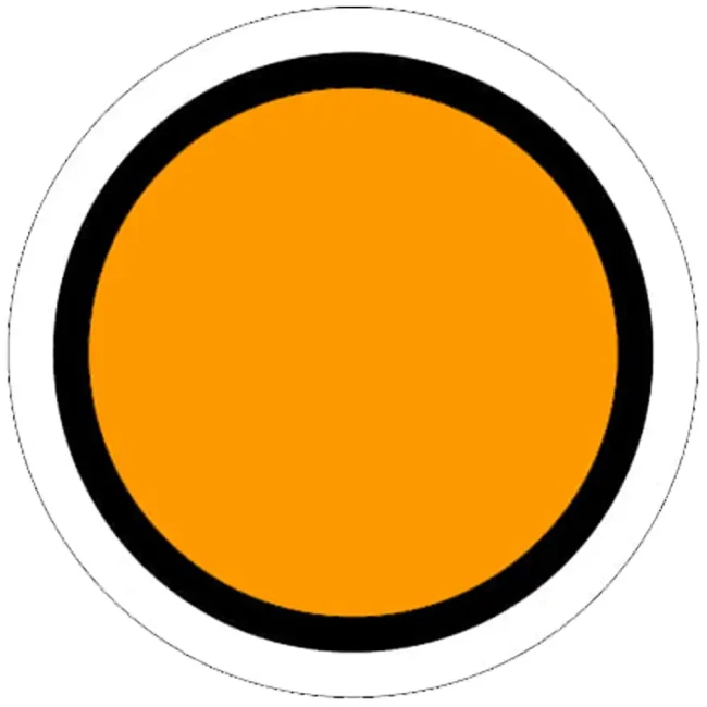 Tarcza (znak) kolejowa D0 - pociąg zbliżający się do sygnału D1 - folia odblaskowa pierwszej generacji - 600 mm - sklep drogowy Widrog.webp