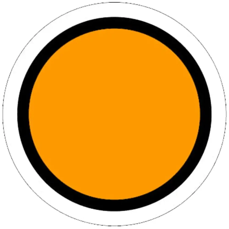Tarcza (znak) kolejowa D0 - pociąg zbliżający się do sygnału D1 - folia odblaskowa pierwszej generacji - 600 mm - sklep drogowy Widrog.webp