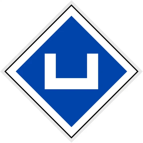 Wskaźnik (znak) kolejowy We9a – początek sieci trakcyjnej - romb 480x480 mm – odblaskowy