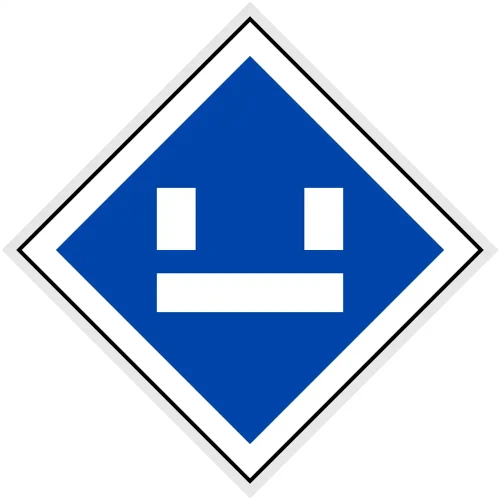 Wskaźnik (znak) kolejowy We8a – przejazd bez pobierania prądu z sieci trakcyjnej - romb 480x480 mm – odblaskowy
