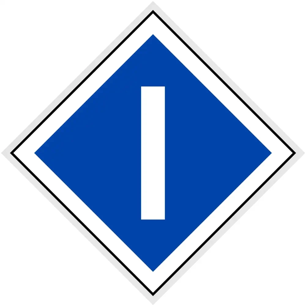 Wskaźnik (znak) kolejowy We3a – wskaźnik podniesienia pantografu elektrycznego zespołu trakcyjnego - romb 480x480 mm – odblaskowy - folia odblaskowa pierwszej generacji - sklep drogowy Widrog.webp