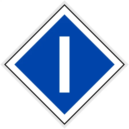 Wskaźnik (znak) kolejowy We3a – wskaźnik podniesienia pantografu elektrycznego zespołu trakcyjnego - romb 480x480 mm – odblaskowy - folia odblaskowa pierwszej generacji - sklep drogowy Widrog.webp