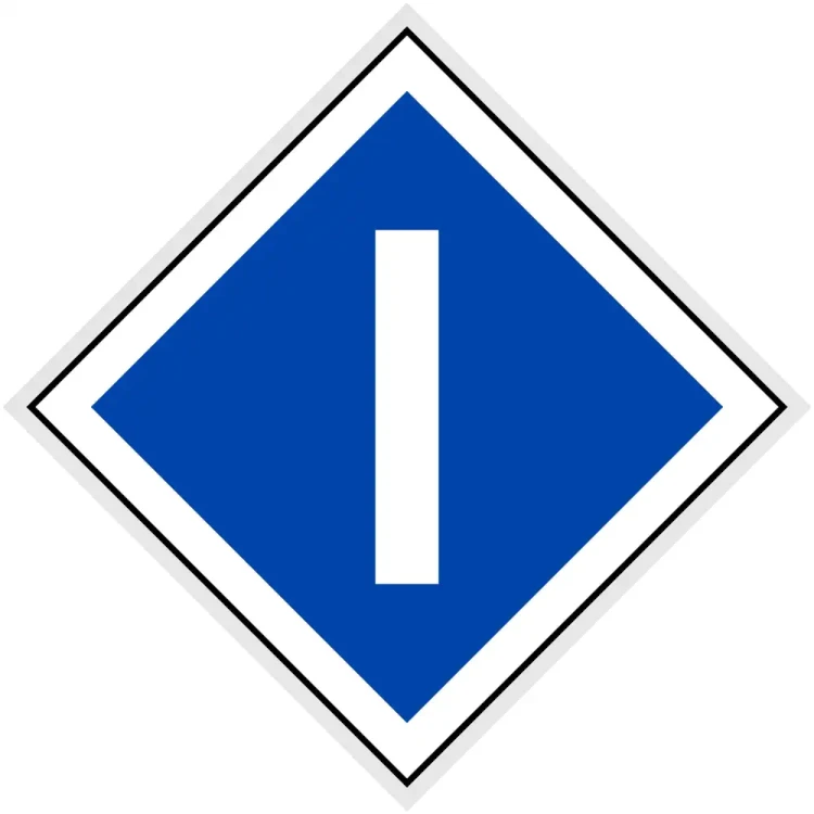 Wskaźnik (znak) kolejowy We3a – wskaźnik podniesienia pantografu elektrycznego zespołu trakcyjnego - romb 480x480 mm – odblaskowy - folia odblaskowa pierwszej generacji - sklep drogowy Widrog.webp