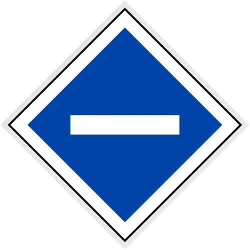 Wskaźnik (znak) kolejowy We2a – opuszczenie pantografu - jazda bez prądu  - 480x480 mm – odblaskowy
