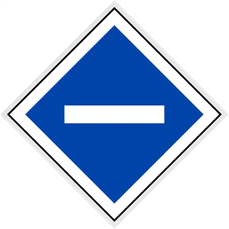 Wskaźnik (znak) kolejowy We2a – znak opuszczenia pantografu niezależnie od kierunku jazdy - romb 480x480 mm – odblaskowy - folia odblaskowa pierwszej generacji - sklep drogowy Widrog.webp