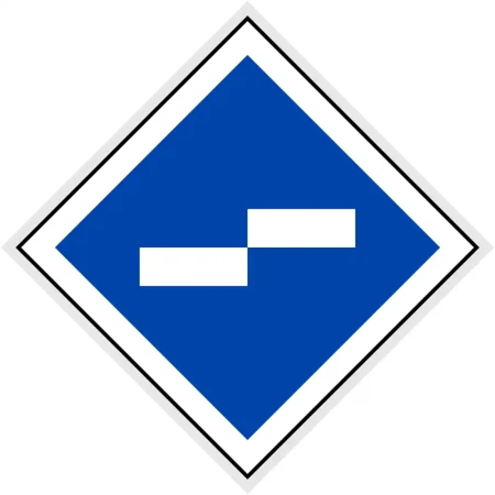 Wskaźnik (znak) kolejowy We1 – znak opuszczenia pantografu niezależnie od kierunku jazdy - romb 480x480 mm – odblaskowy - folia odblaskowa pierwszej generacji - sklep drogowy Widrog.webp
