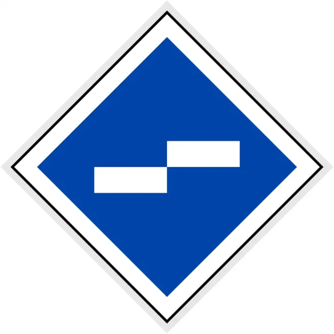 Wskaźnik (znak) kolejowy We1 – znak opuszczenia pantografu niezależnie od kierunku jazdy - romb 480x480 mm – odblaskowy - folia odblaskowa pierwszej generacji - sklep drogowy Widrog.webp