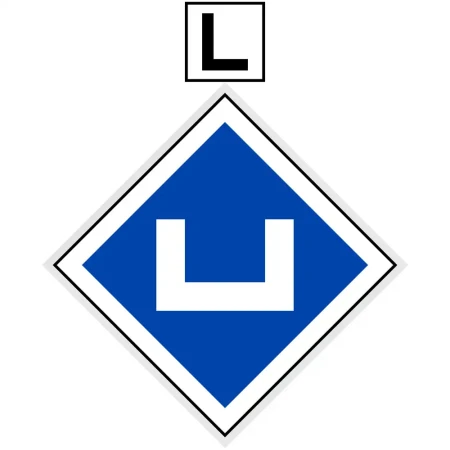 Wskaźnik (znak) kolejowy We9b – Ostrzeżenie Przed Zatrzymaniem Poboru Prądu Trakcyjnego - 480x480 mm - odblaskowy.webp