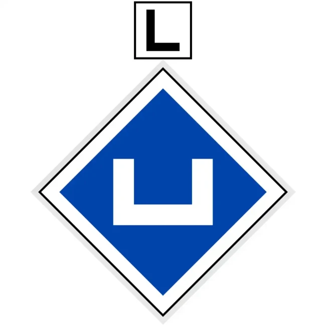 Wskaźnik (znak) kolejowy We9b – Ostrzeżenie Przed Zatrzymaniem Poboru Prądu Trakcyjnego - 480x480 mm - odblaskowy.webp