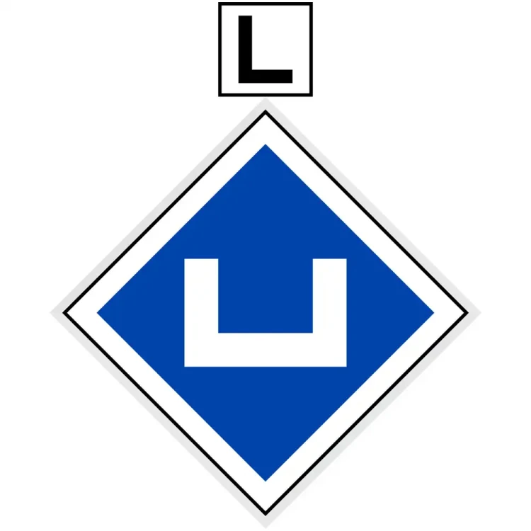 Wskaźnik (znak) kolejowy We9b – Ostrzeżenie Przed Zatrzymaniem Poboru Prądu Trakcyjnego - 480x480 mm - odblaskowy.webp