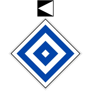 Wskaźnik (znak) kolejowy We4c – zakaz wjazdu elektrycznych pojazdów w lewo  - 480x480 + 200x200 mm - odblaskowy