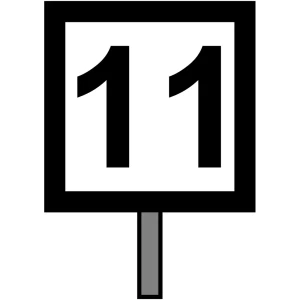 Wskaźnik (znak) kolejowy W27a - wskaźnik zmiany prędkości - 500x500 mm - odblaskowy