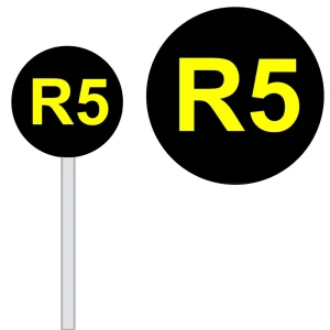 Wskaźnik (znak) kolejowy W28 - wskaźnik kanału radiowego - fi 600 mm - odblaskowy