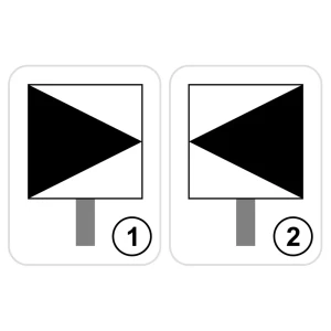 Wskaźnik (znak) kolejowy W15 - wskaźnik zmiany lokalizacji - 600x600 mm - odblaskowy 