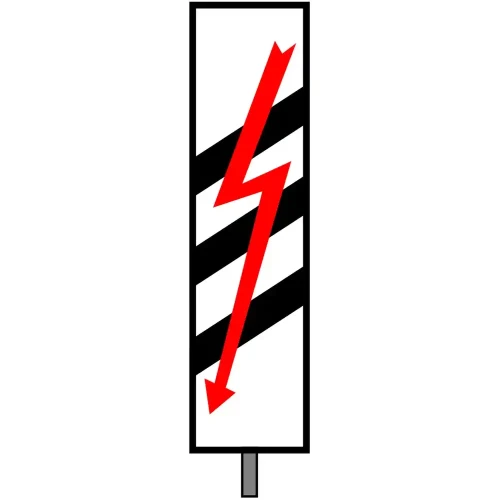 Wskaźnik (znak) kolejowy W11b – wskaźnik uprzedzający z trzema pasami - 400x1600 mm – odblaskowy