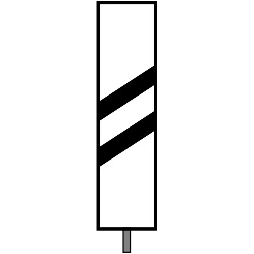 Wskaźnik (znak) kolejowy W11a – wskaźnik uprzedzający z dwoma pasami - 400x1600 mm – odblaskowy