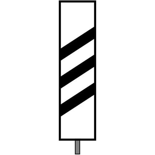 Wskaźnik (znak) kolejowy W11a – wskaźnik uprzedzający z trzema pasami - 400x1600 mm – odblaskowy