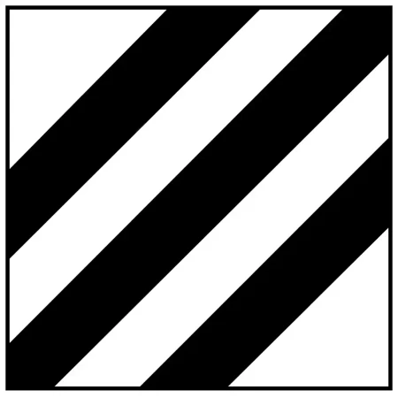 Wskaźnik (znak) kolejowy W11a – wskaźnik uprzedzający z trzema pasami - 750x750 mm – odblaskowy - folia pierwszej generacji - sklep drogowy Widrog.webp