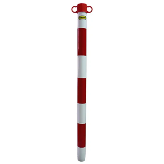 Słupek PCV 90 cm biało-czerwony. Słupek do łańcucha wykonany z wytrzymałego tworzywa sztucznego, idealny do tymczasowego wygradzania. Odporny na warunki zewnętrzne