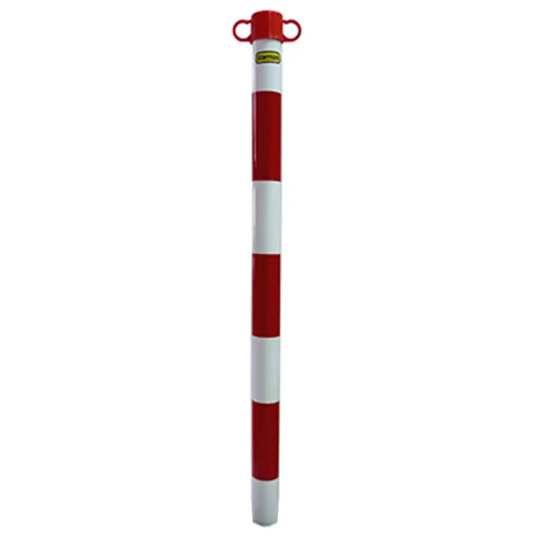 Słupek PCV 90 cm biało-czerwony. Słupek do łańcucha wykonany z wytrzymałego tworzywa sztucznego, idealny do tymczasowego wygradzania. Odporny na warunki zewnętrzne