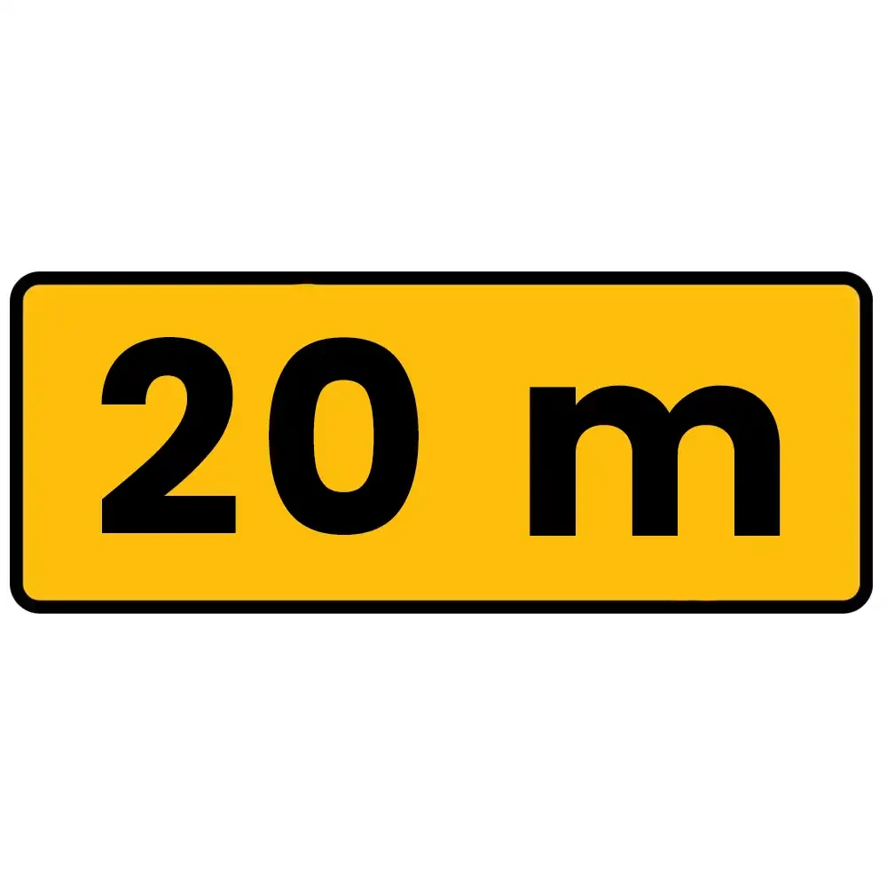 Tabliczka T-1 - wskazujaca odleglosc od miejsca niebezpiecznego - folia II generacji - 600x250 mm - sklep drogowy Widrog.webp