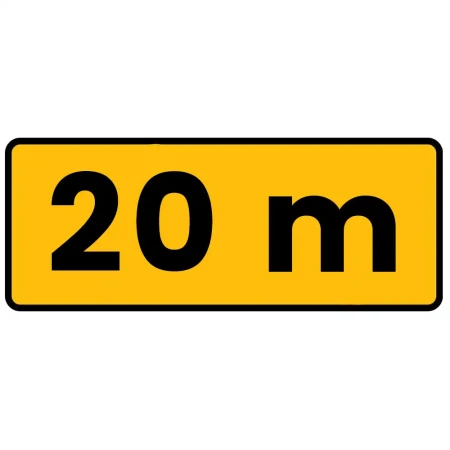 Tabliczka T-1 - wskazujaca odleglosc od miejsca niebezpiecznego - folia odblaskowa I generacji - 600x250 mm - sklep drogowy Widrog.webp
