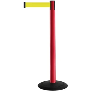 Czerwony słupek z tworzywa sztucznego TENSATOR® POPULAR -  taśma dł. 2,3 m