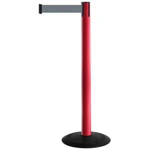 Czerwony słupek z tworzywa sztucznego TENSATOR® POPULAR -  taśma dł. 2,3 m