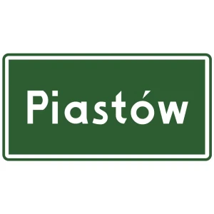 Znak drogowy E-17a - miejscowość - folia I generacji - 1200x530 mm