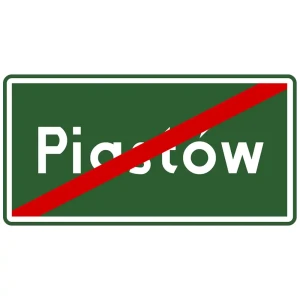 Znak drogowy E-18a - koniec miejscowości - folia I generacji - 1200x530 mm