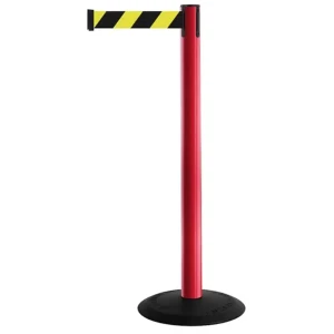 Czerwony słupek z tworzywa sztucznego TENSATOR® POPULAR -  taśma dł. 3,65 m