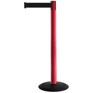 Czerwony słupek z tworzywa sztucznego TENSATOR® POPULAR -  taśma dł. 3,65 m