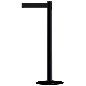 Czarny słupek stalowy malowany TENSATOR® ADVANCE - czarna taśma - dł. 3,65 metra