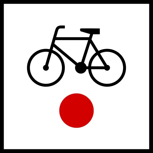 Znak R-1A - koniec lokalnego szlaku rowerowego - folia I generacji