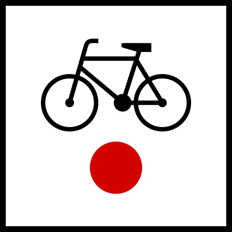 Znak R-1A - koniec lokalnego szlaku rowerowego - folia odblaskowa I generacji - sklep drogowy Widrog.webp