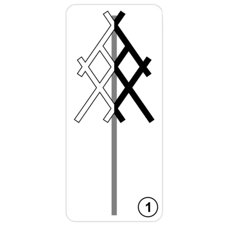 Wskaźnik (znak) kolejowy W13 - odblaskowy wskaźnik torowy - pojedynczy - folia odblaskowa pierwszej generacji - sklep drogowy Widrog.webp