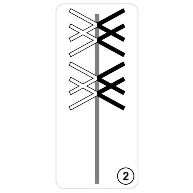 Wskaźnik (znak) kolejowy W13 - odblaskowy wskaźnik torowy - podwójny - folia odblaskowa pierwszej generacji - sklep drogowy Widrog.webp