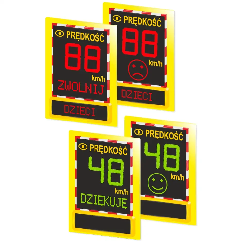 Radarowy wyświetlacz prędkości - MP-DP1 fluo z zasilaniem buforowym - sklep drogowy Widrog - sklep drogowy Widrog.webp