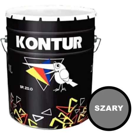 Farba drogowa KONTUR szara RAL 7037 w metalowym wiadrze