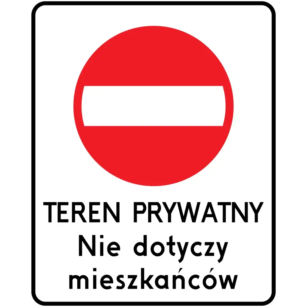 Znak drogowy B2 z tekstem na blasze - 600x400 mm - sklep drogowy Widrog.webp