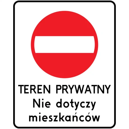 Znak drogowy B2 z tekstem na blasze - 600x400 mm - sklep drogowy Widrog.webp