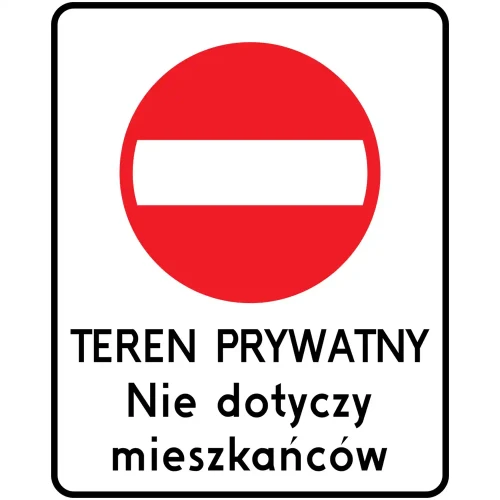 Znak drogowy B2 z tekstem na blasze - 600x400 mm - sklep drogowy Widrog.webp