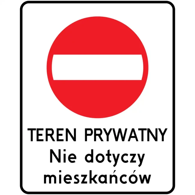 Znak drogowy B2 z tekstem na blasze - 600x400 mm - sklep drogowy Widrog.webp