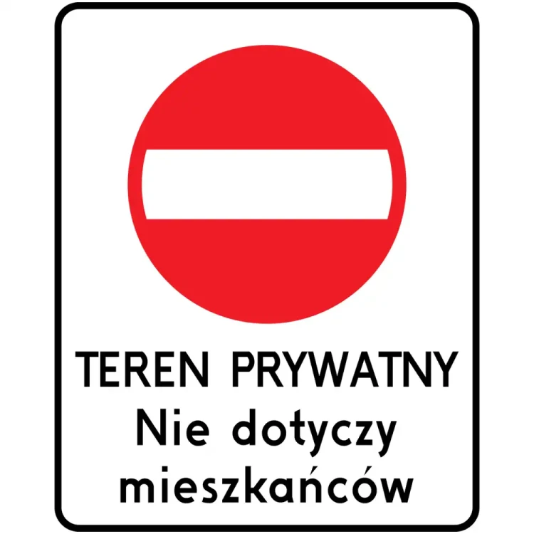 Znak drogowy B2 z tekstem na blasze - 600x400 mm - sklep drogowy Widrog.webp