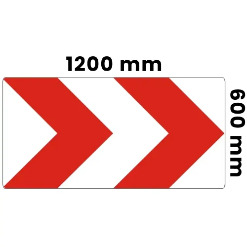 Tablica U-3 c - folia odblaskowa II generacji - 1200x600 mm - z otworami