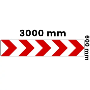 Tablica U-3 c - folia odblaskowa I generacji - 3000x600 mm - z otworami